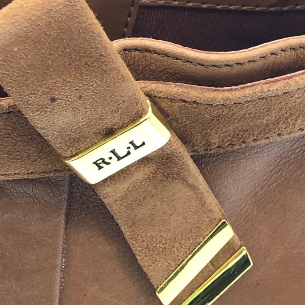 Lauren Ralph Lauren caramel colored leather Brin ankle boots with 3-4" heel - Picture 11 of 15